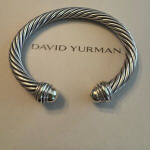 David Yurman 7mm bracelet 585 14kt Gold Cable Cuff no dents ! Fits up to 7”